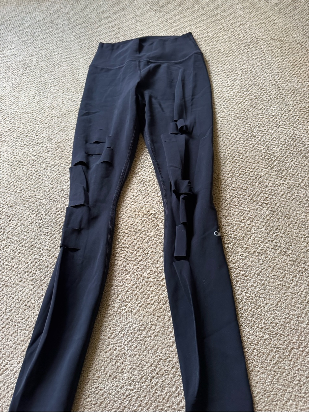 ALO Yoga warrior Black High-Waist Leggings — Small